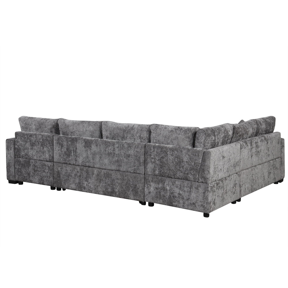 Sleeper Sectional Sofa with Storage Ottoman and USB Charging - White or Dark Gray