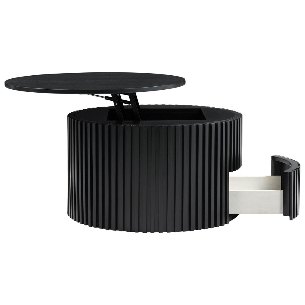 Round Lift Top Coffee Table with Hidden Storage - Multiple Colors