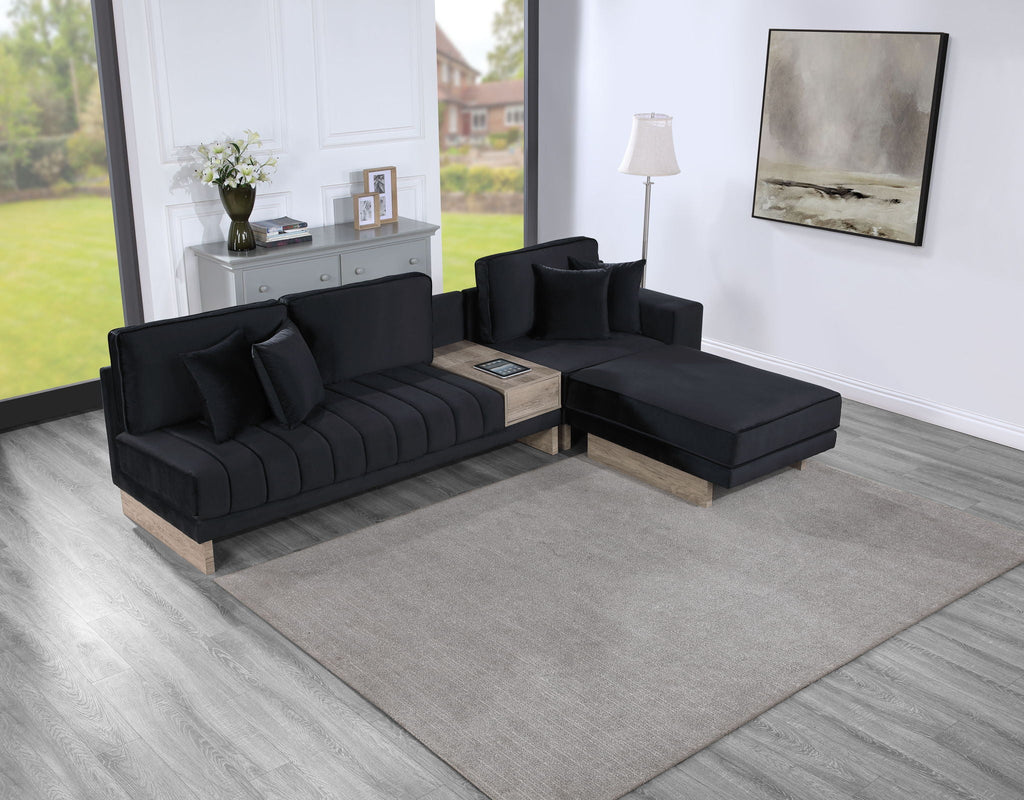 Reversible Sectional Sofa with Storage Compartment and Charging Outlets - Memphis