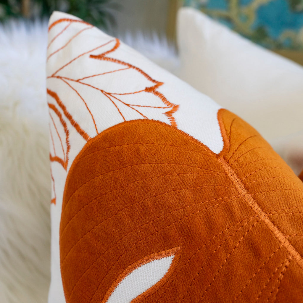 Autumn Vibes Leaf Accent Pillow Set with Hidden Zipper - 2 Pack