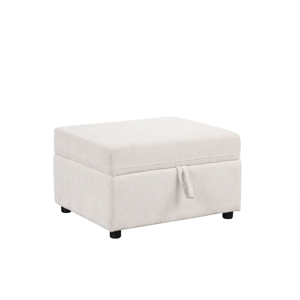 Movable Storage Ottoman Footrest with Hidden Storage - Beige or Dark Gray