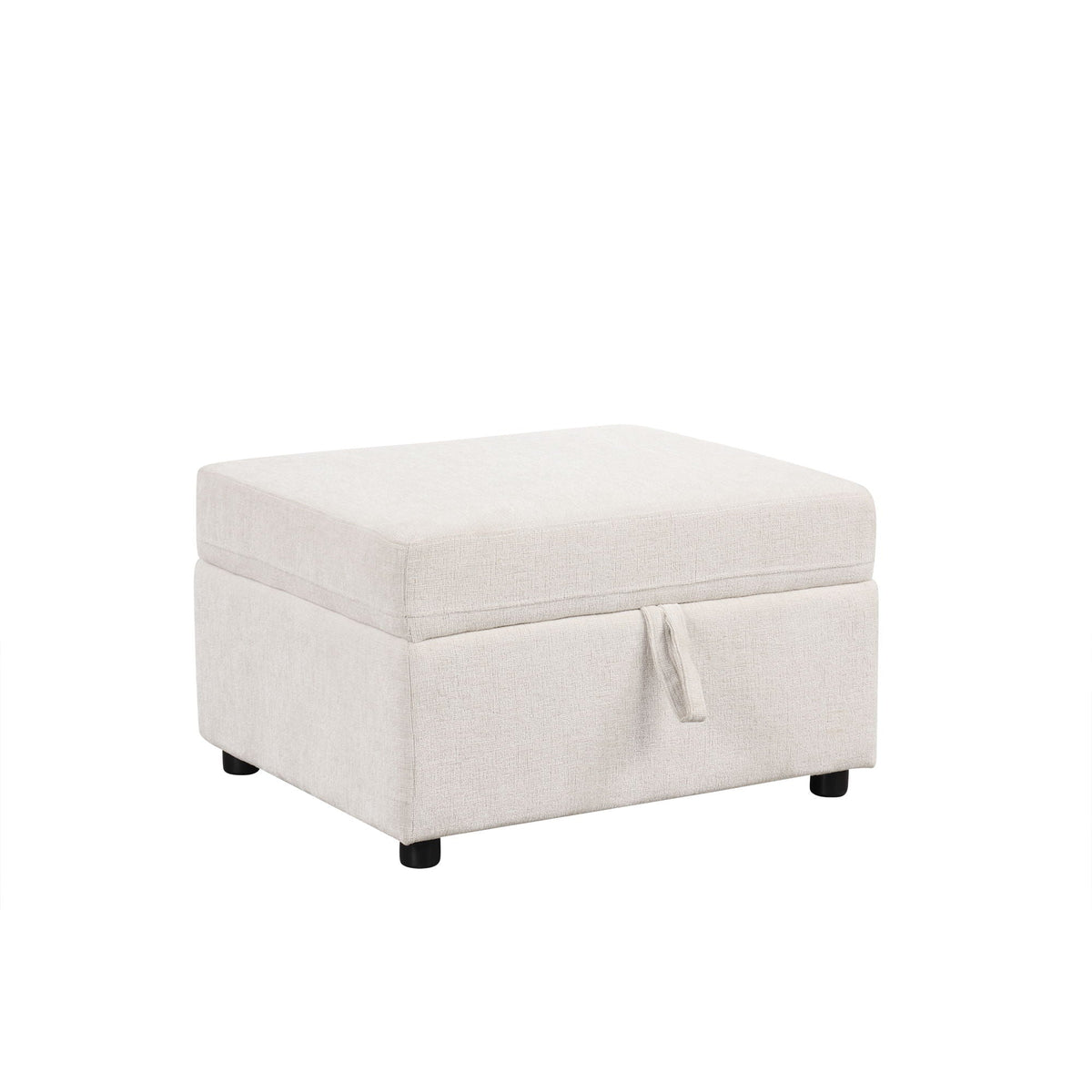 Movable Storage Ottoman Footrest with Hidden Storage - Beige or Dark Gray