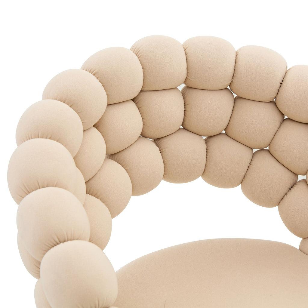 Ball Chain Bubble Dining Chair Set with Sculptural Backrest - Dark Gray, Beige, Orange