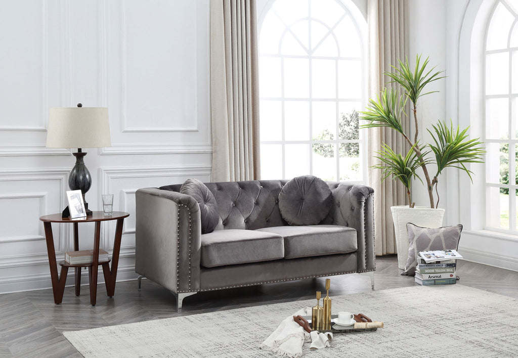 Stylish Sloped Arm Loveseat with MicroSuede Cover - Blue, Dark Gray, Red, Black