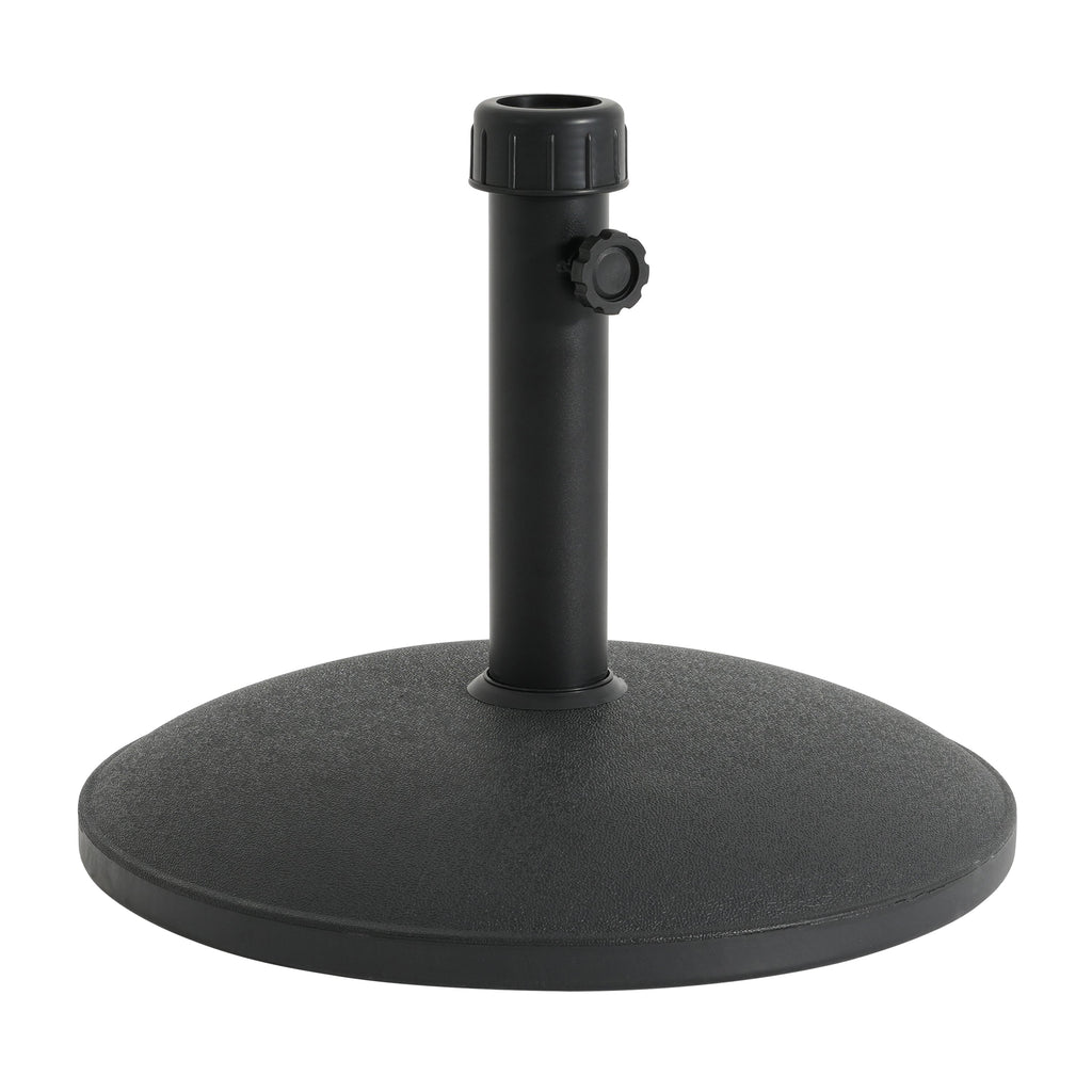 Black Round Outdoor Umbrella Base with Concrete Core - 35 lb