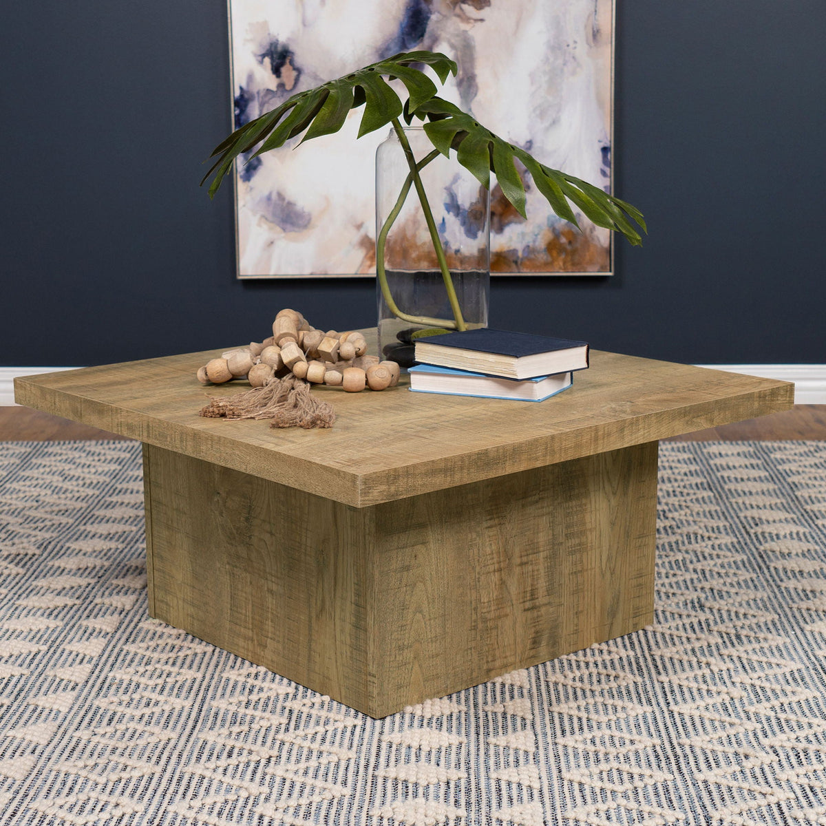 Exeter Square End Table with Laminate Veneer - Black or Light Brown