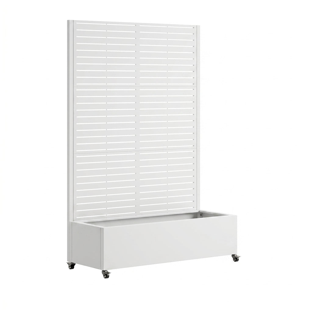 Metal Planter Box with Trellis - Galvanized Metal Garden Planter, White or Black