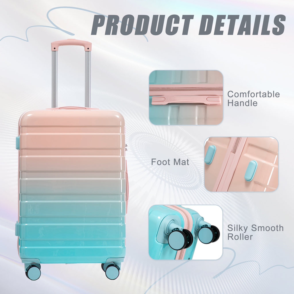 Gradient Color Hard Case Luggage 3-Piece Set with Spinner Wheels