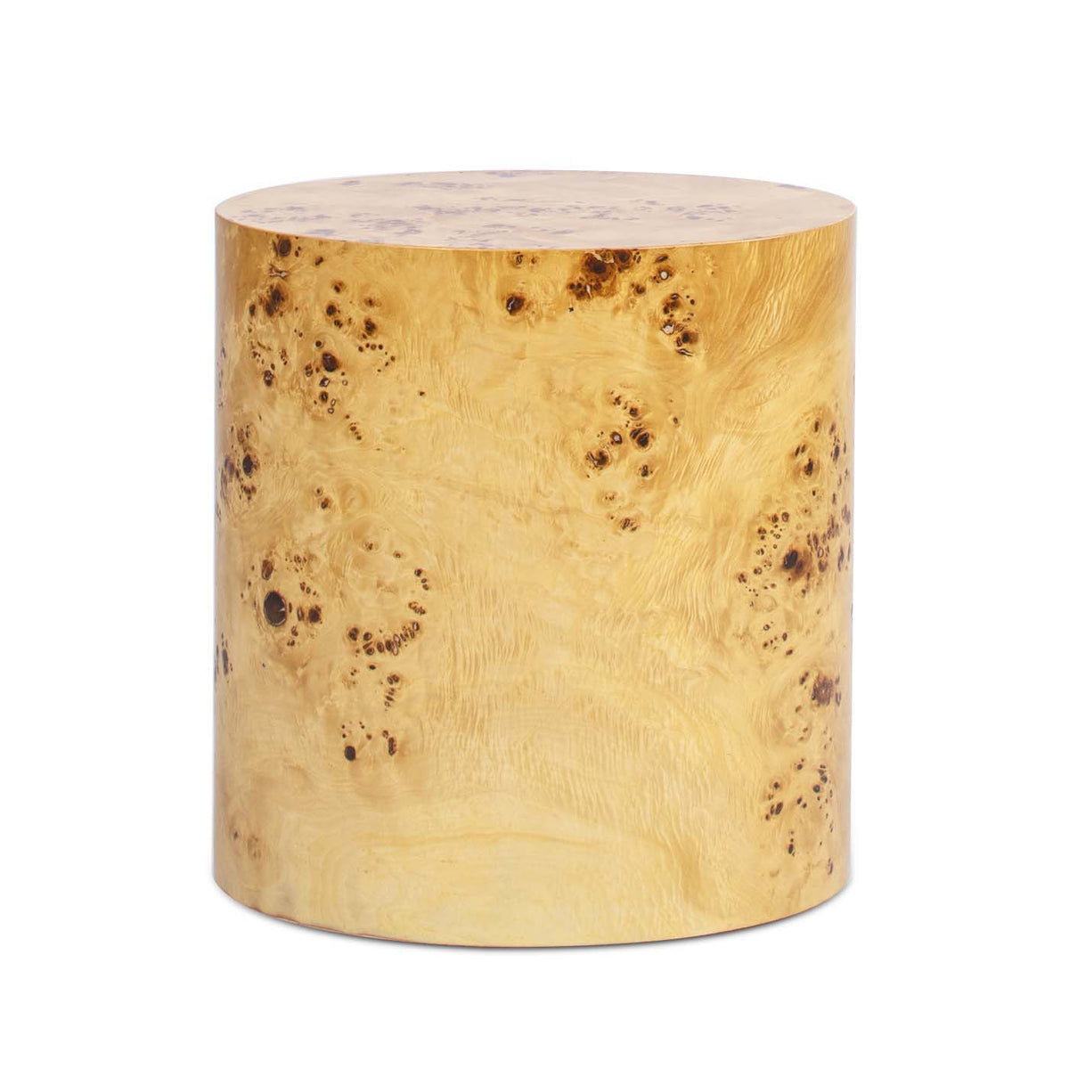 Accent Oval Pillar Side Table with Burl Wood Veneer - Light or Dark Brown
