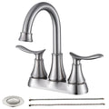 2-Handle 4-Inch Bathroom Faucet with Pop-Up Drain - Brushed Nickel