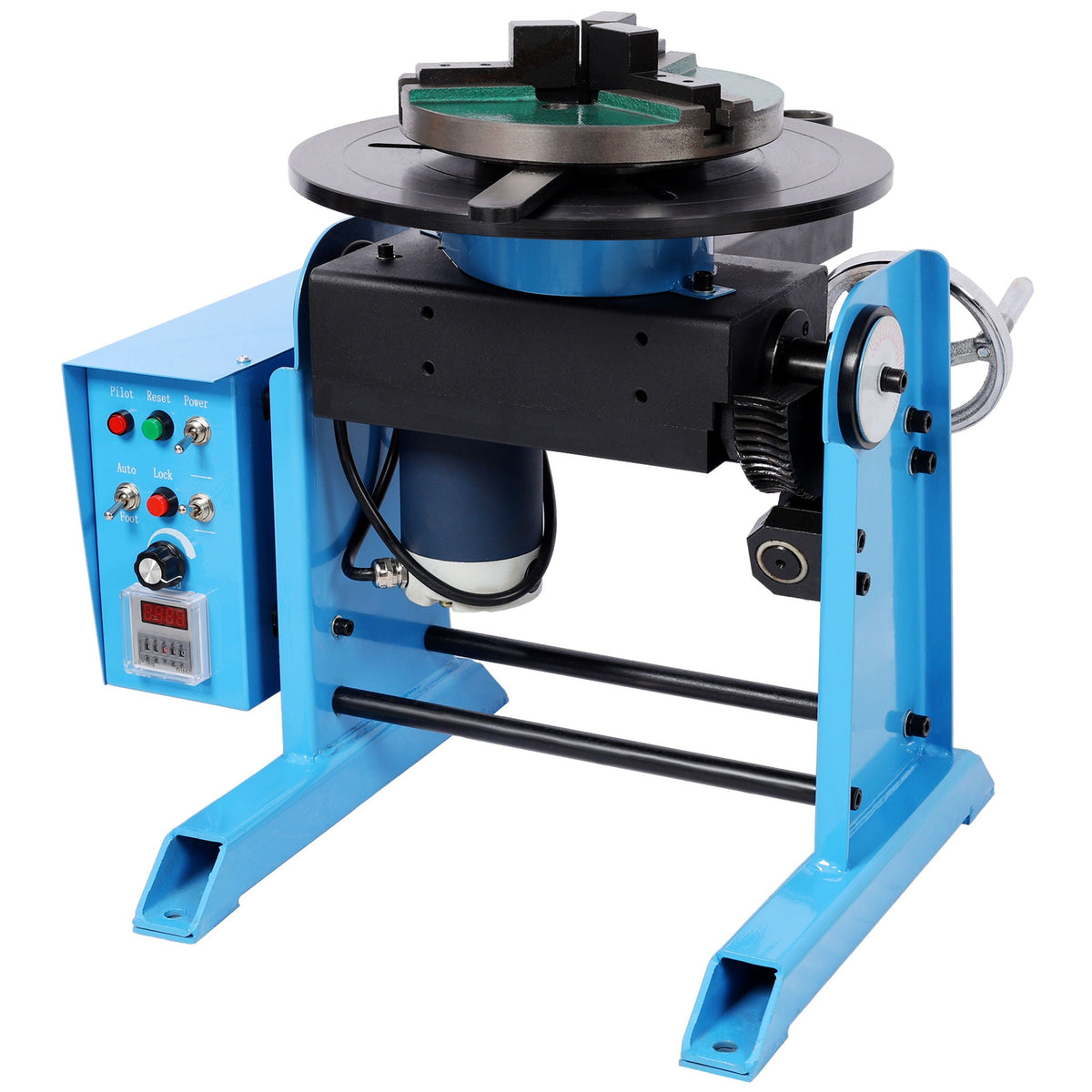 Heavy Duty Rotary Welding Positioner Turntable Table with Manual Tilt - Blue