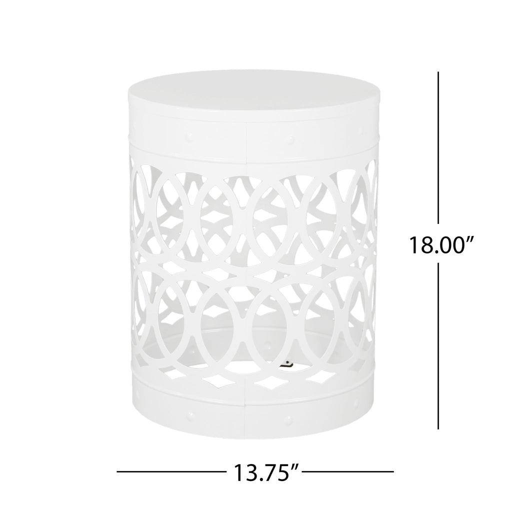 Outdoor Metal Large End Table with Modern Design - Multiple Colors