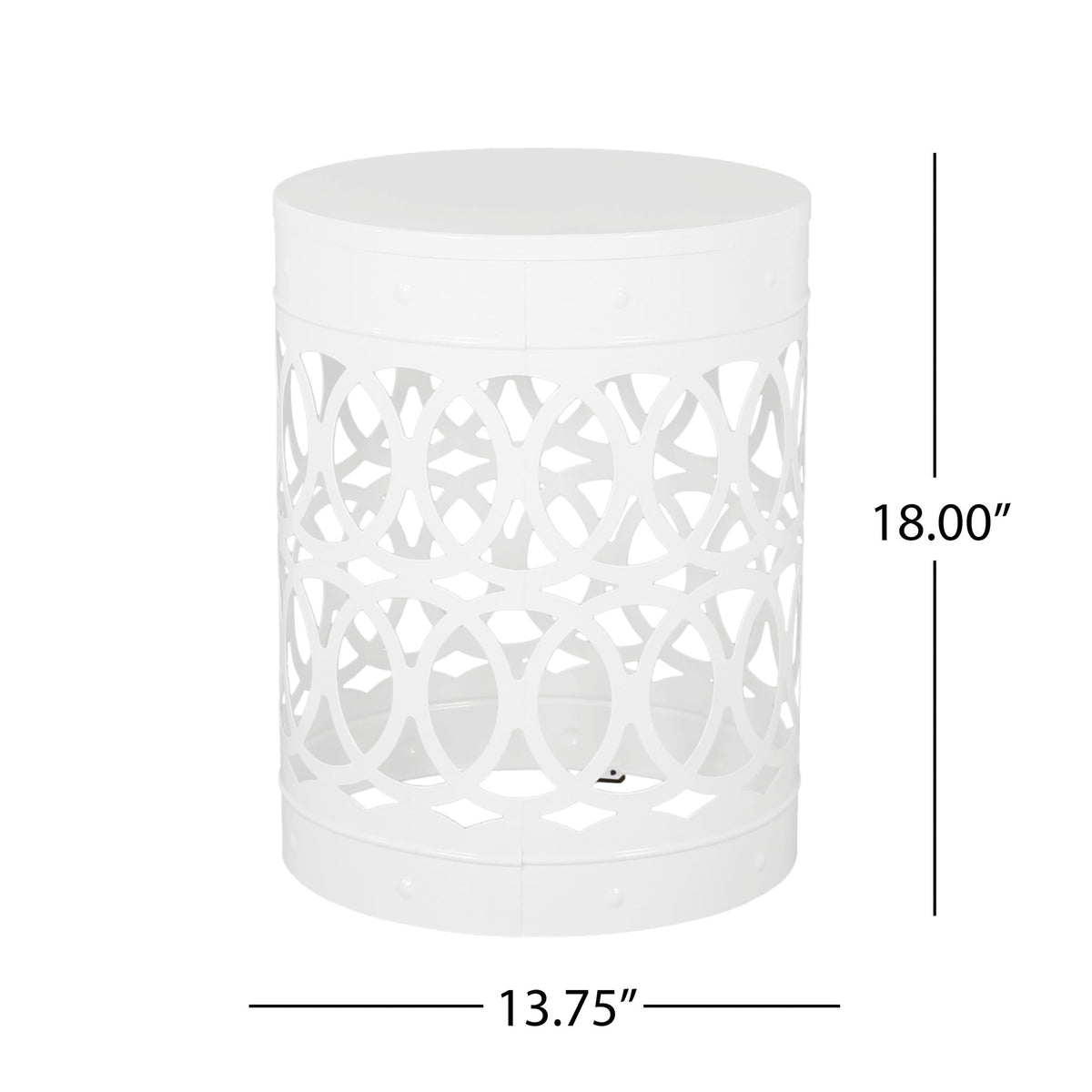Outdoor Metal Large End Table with Modern Design - Multiple Colors