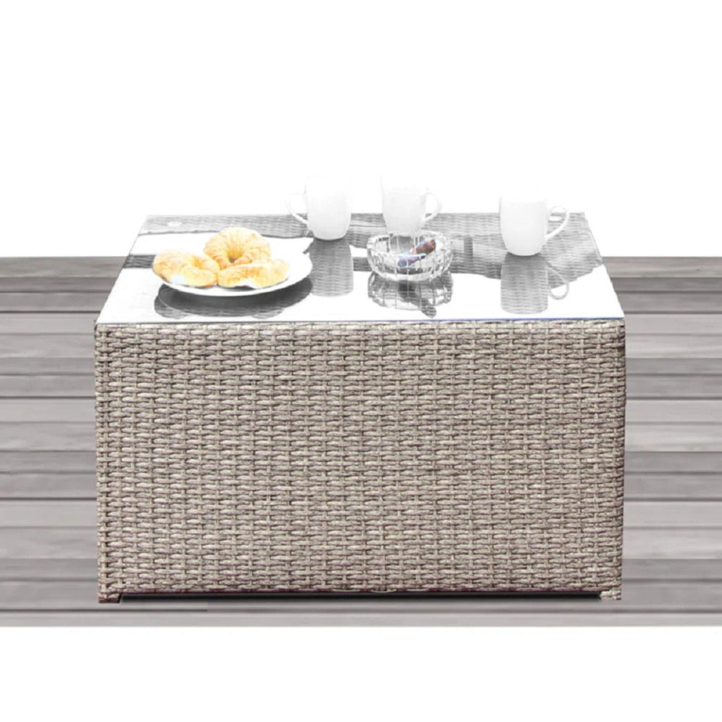 Modern Patio Rattan Sectional Set with Cushions - Multiple Colors