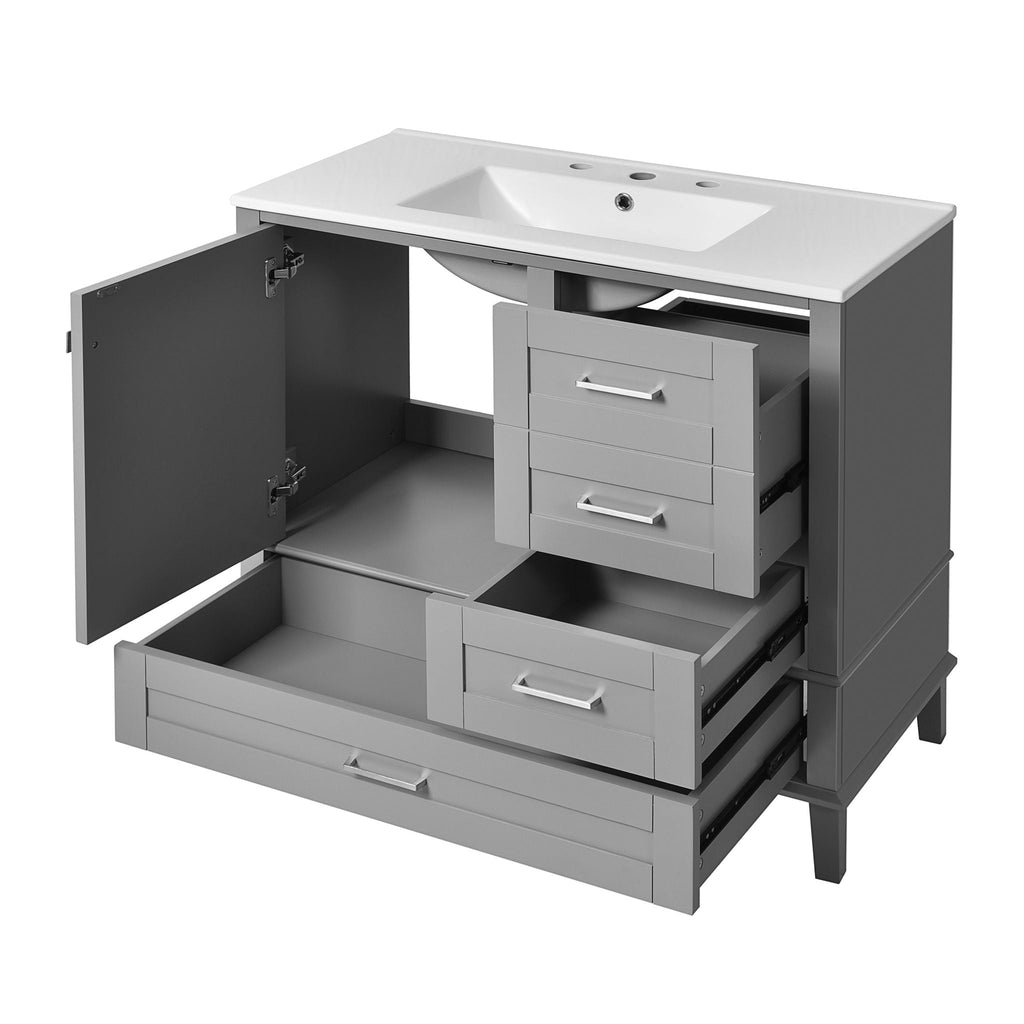 Traditional Bathroom Vanity Set with Soft Close Doors - Multiple Colors