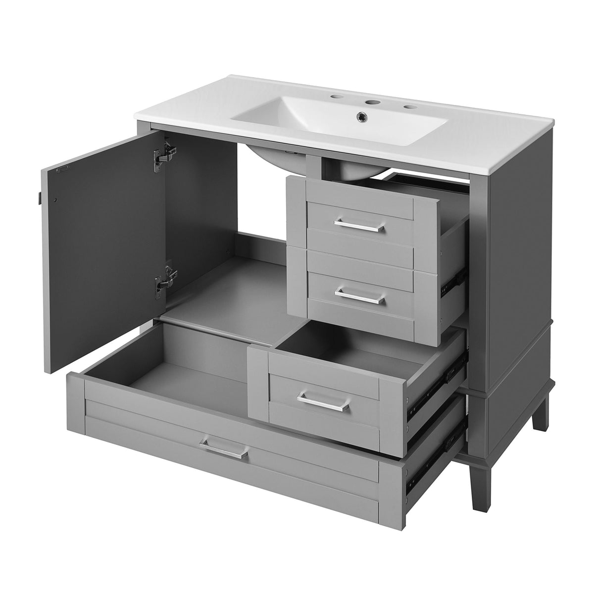 Traditional Bathroom Vanity Set with Soft Close Doors - Multiple Colors