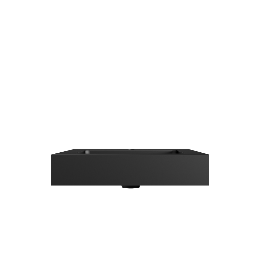 Matte Black Integrated Solid Surface Bathroom Basin with Overflow