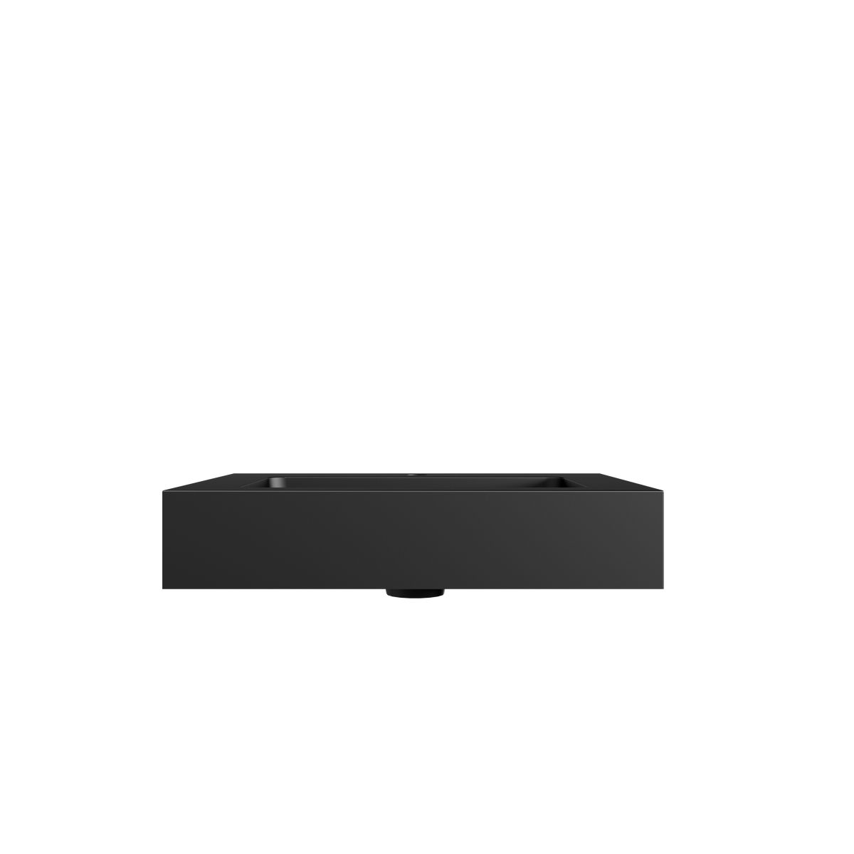 Matte Black Integrated Solid Surface Bathroom Basin with Overflow