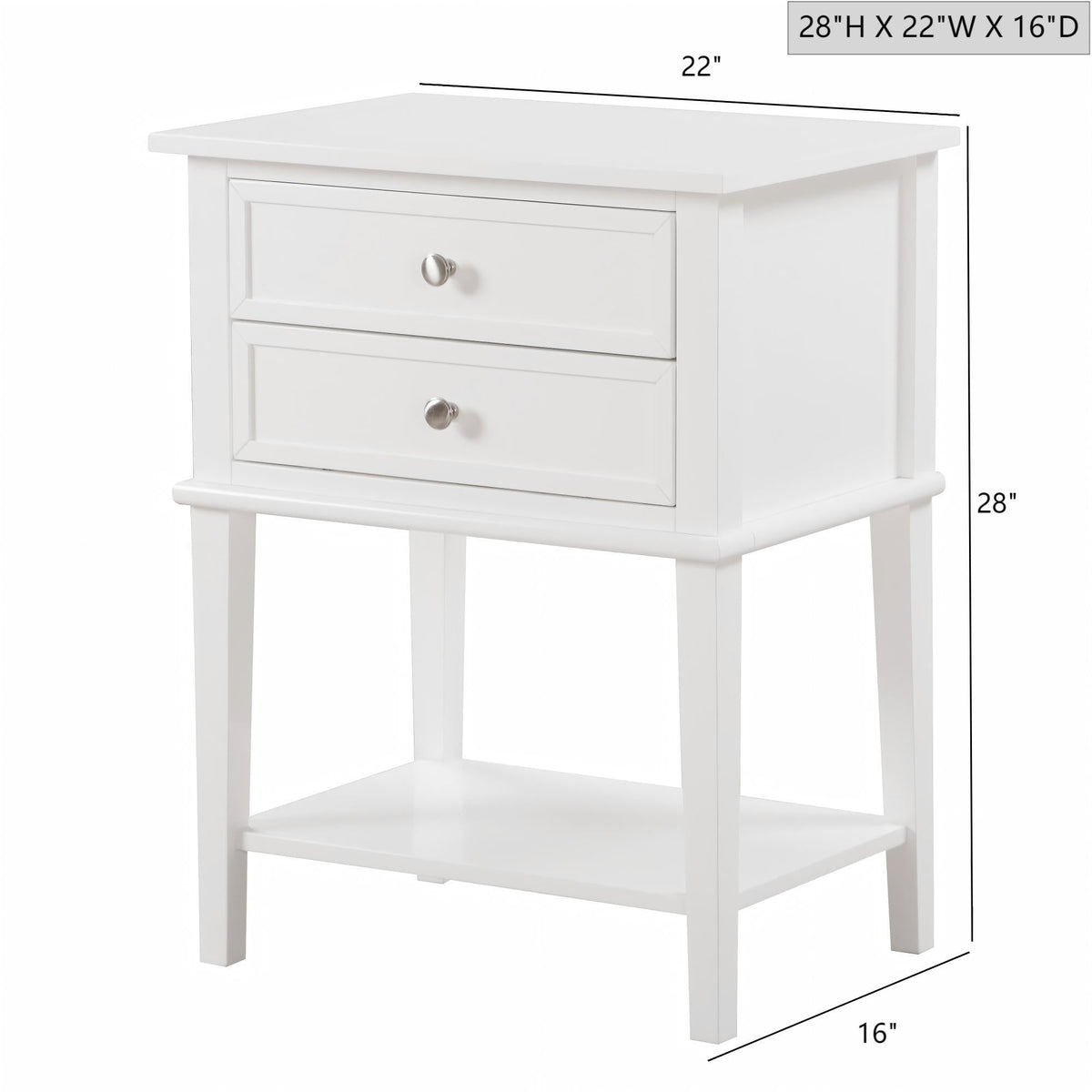 Vibrant Contemporary Nightstand with Smooth Drawer Glides - Multiple Colors
