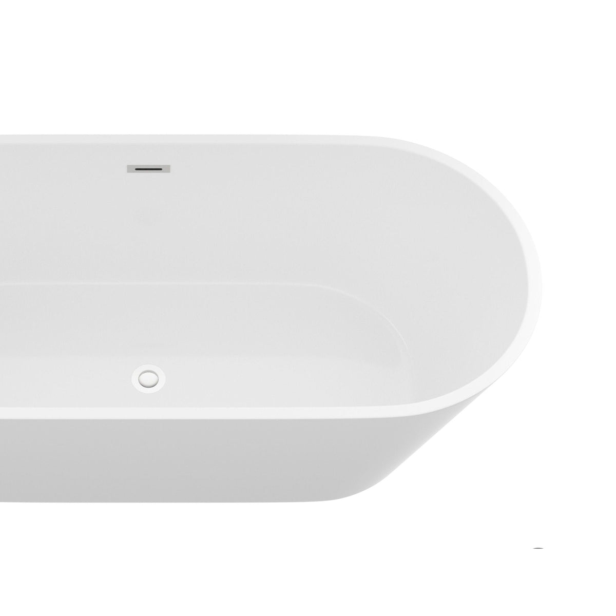 Gloss Freestanding Soaking Bathtub with Overflow and Drain - White
