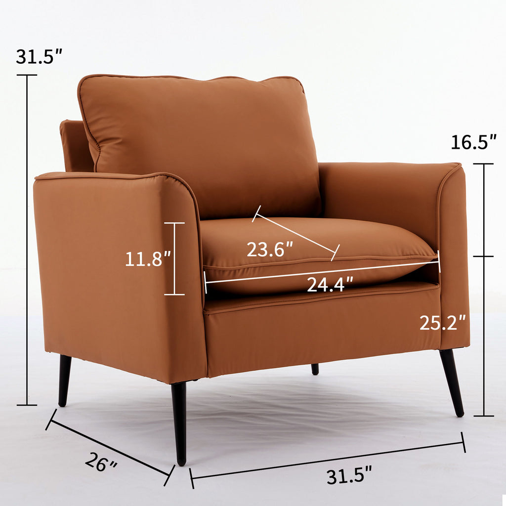 Nordic Retro Light Luxury Upholstered Sofa Chair Set of 2 with Cushions - Multiple Colors
