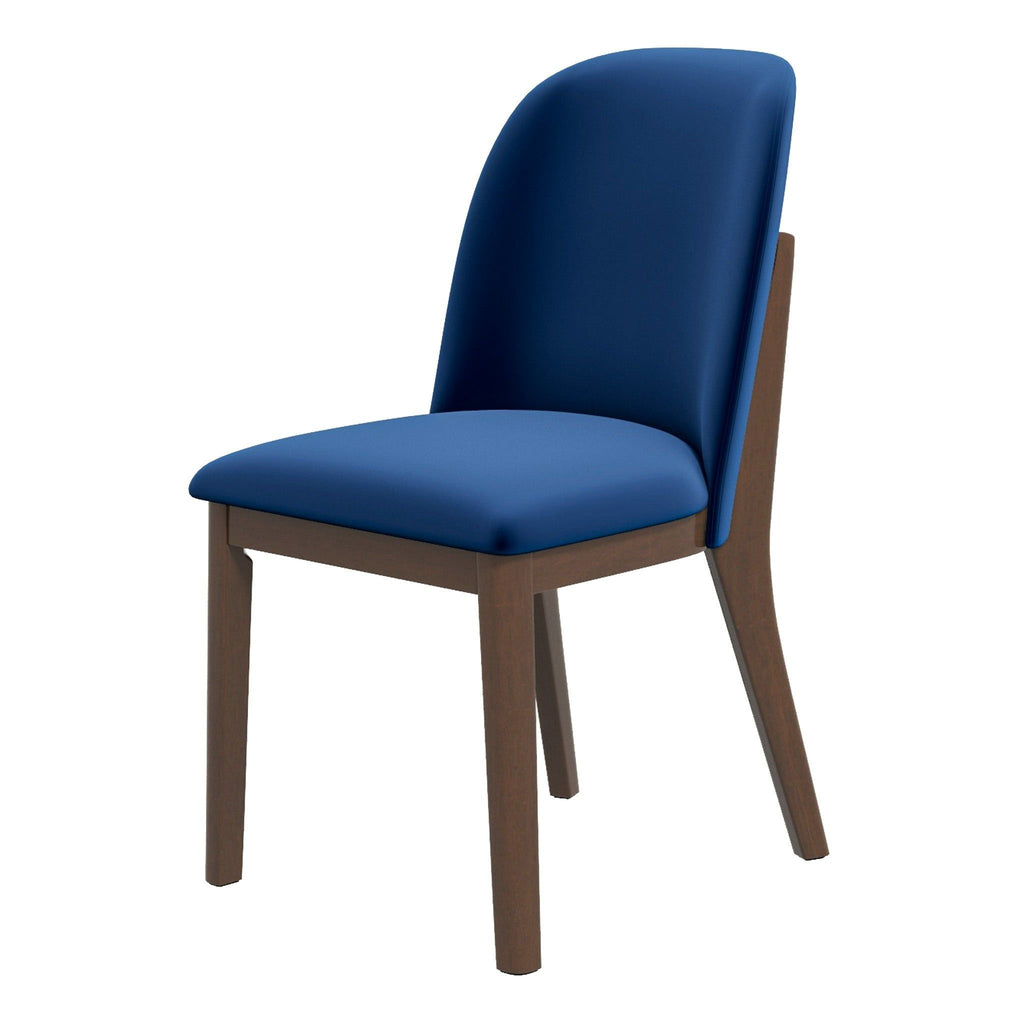 Comfort Dining Chair Set of 2 with Solid Wood Legs - Beige, Orange, Blue, Green