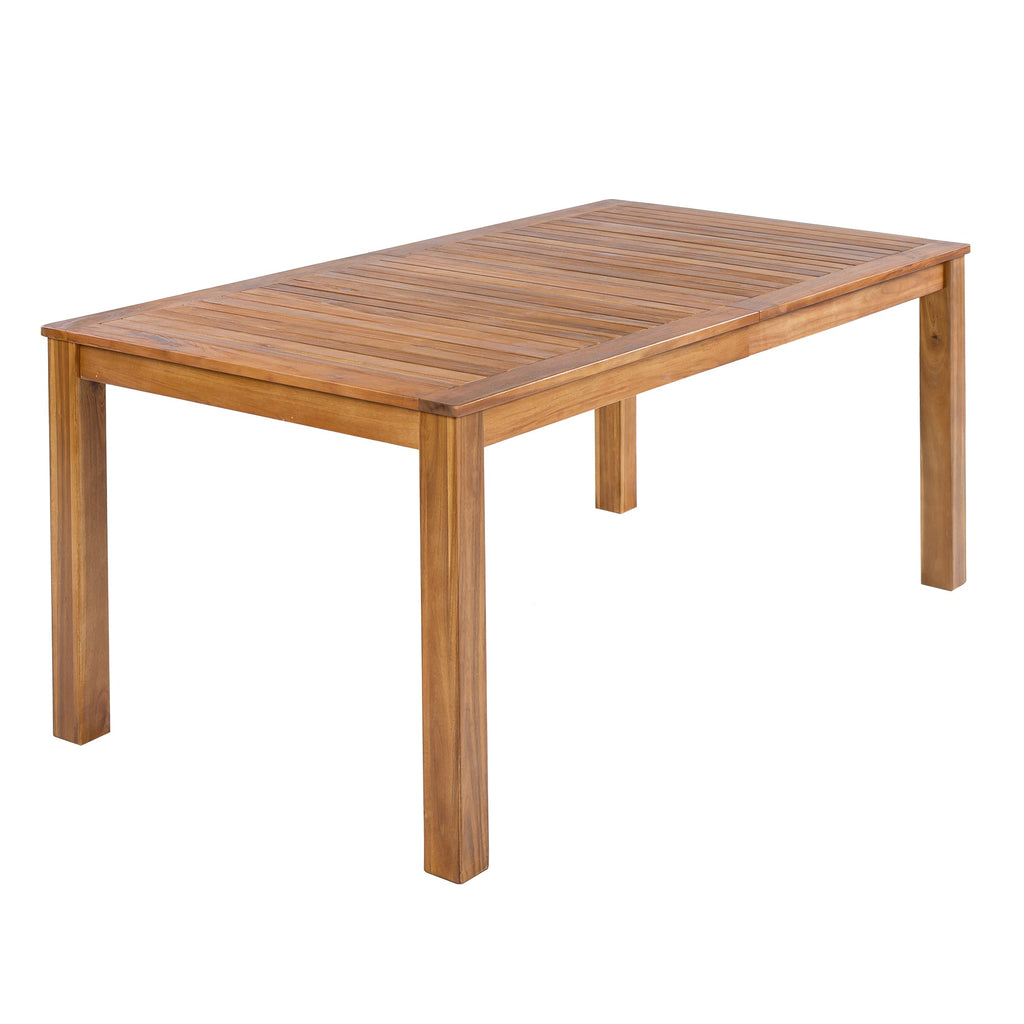 Acacia Wood Patio Dining Table with Slatted Top - 67" Rectangular