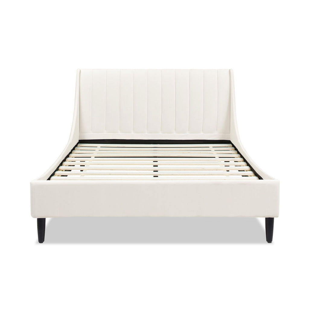 Vertical Tufted Modern Headboard Platform Bed Set with Upholstered Finish - Multiple Colors