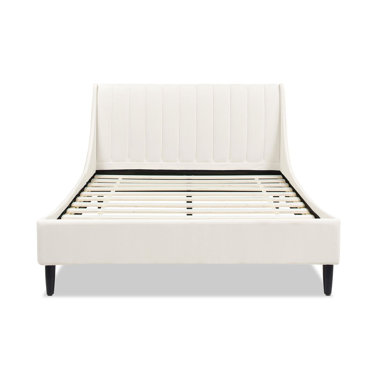 Vertical Tufted Modern Headboard Platform Bed Set with Upholstered Finish - Multiple Colors