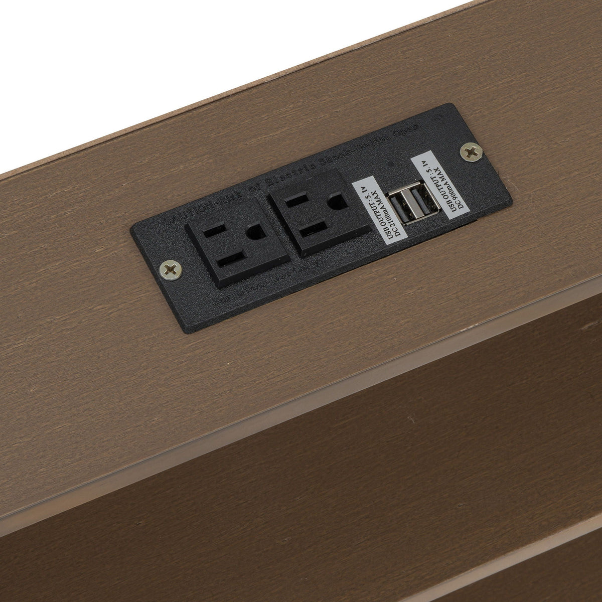 Queen Bunk Bed with Storage Cabinets and USB Ports - Dark Brown or White