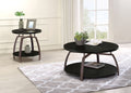 Dacre 2-piece Round Coffee and End Table Set Dark Charcoal