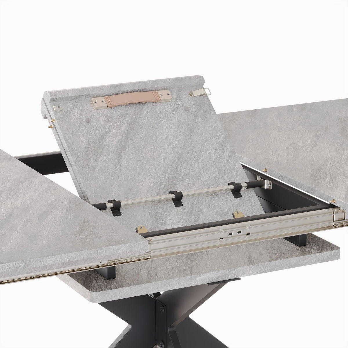 Modern Extendable Dining Table Set with Soft Padded Armless Chairs - White, Gray, or Dark Gray