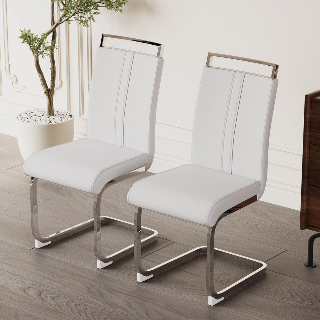 Modern Dining Chairs with Padded Seat and High Back - Black, White, or Dark Gray