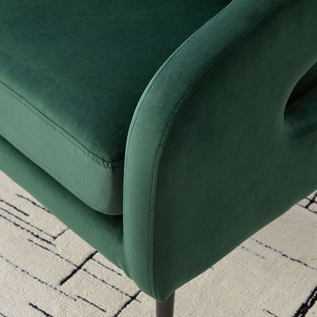 Open Back Loveseat Settee with 3 Pillows - Beige, Dark Green, or Dark Gray