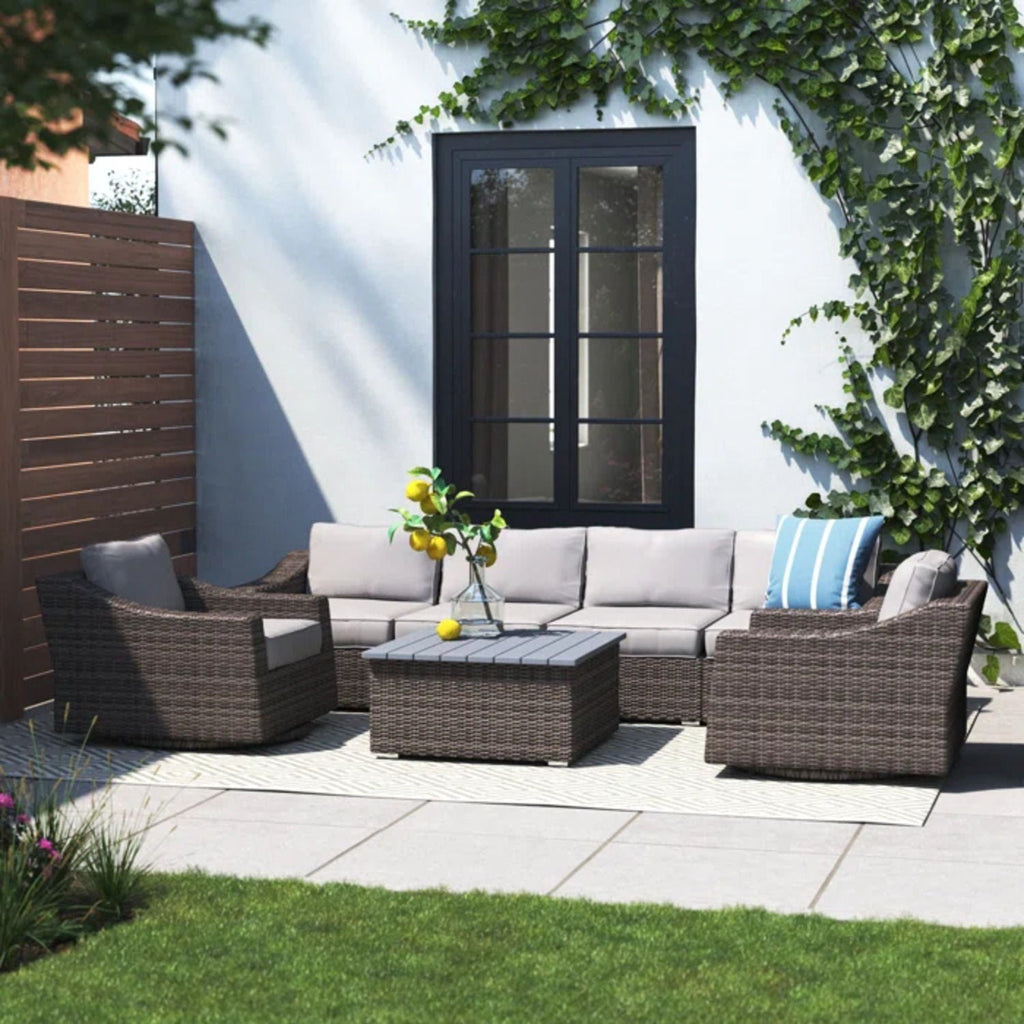 Stylish Sofa Seating Group With Cushions - Multiple Set Options, Dark Gray, Gray, or Dark Brown