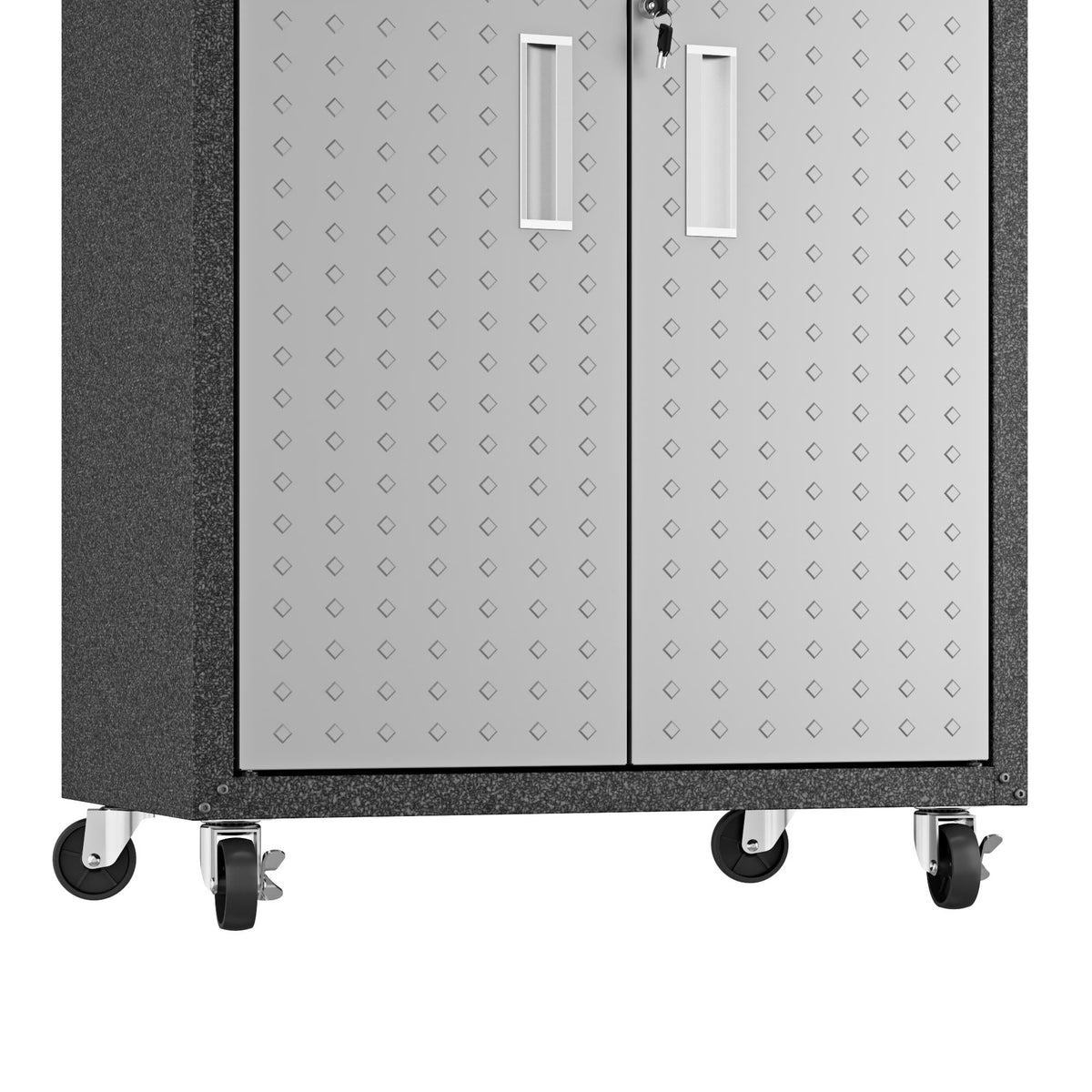 Rolling Garage Cabinet with Lockable Door and Adjustable Shelf - Multiple Colors