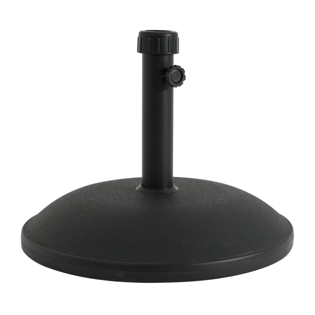 55-Pound Round Umbrella Base with Concrete Fill - Black
