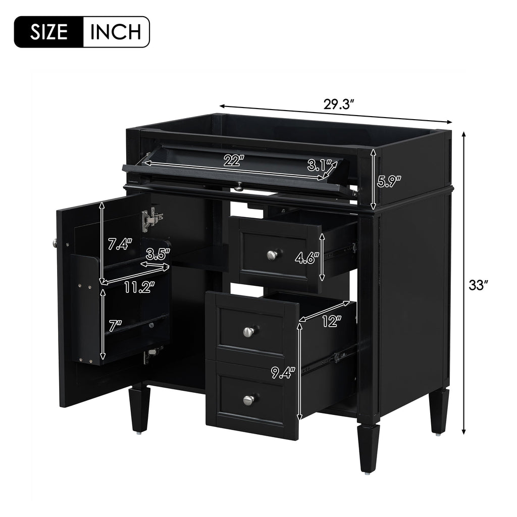 30'' Modern Bathroom Vanity Without Top Sink