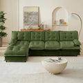 138" L Shaped Modular Sectional Sofa with Ottoman - Chenille