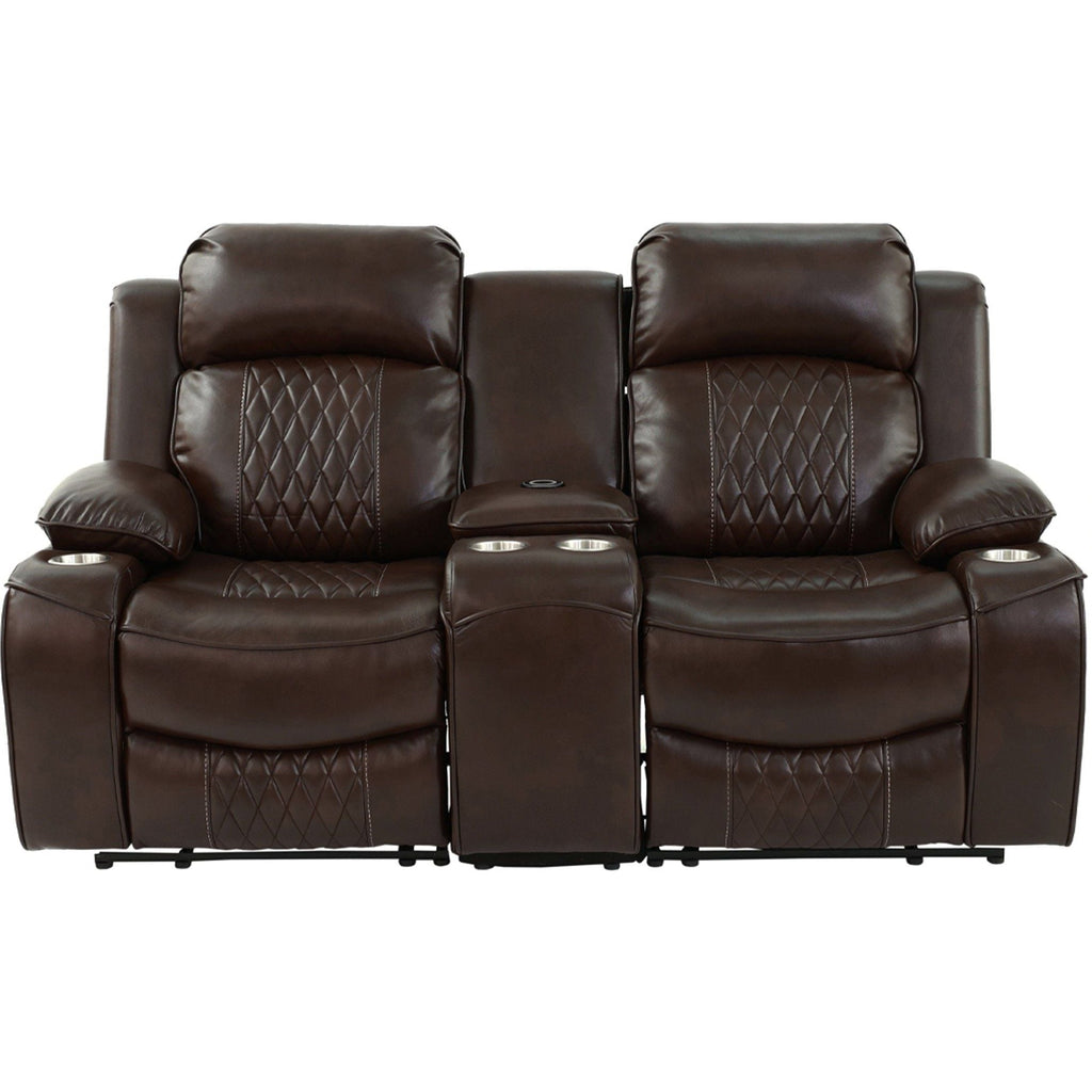 Power Motion Living Room Set with Adjustable Headrest & USB Port - Dark Brown or Dark Gray