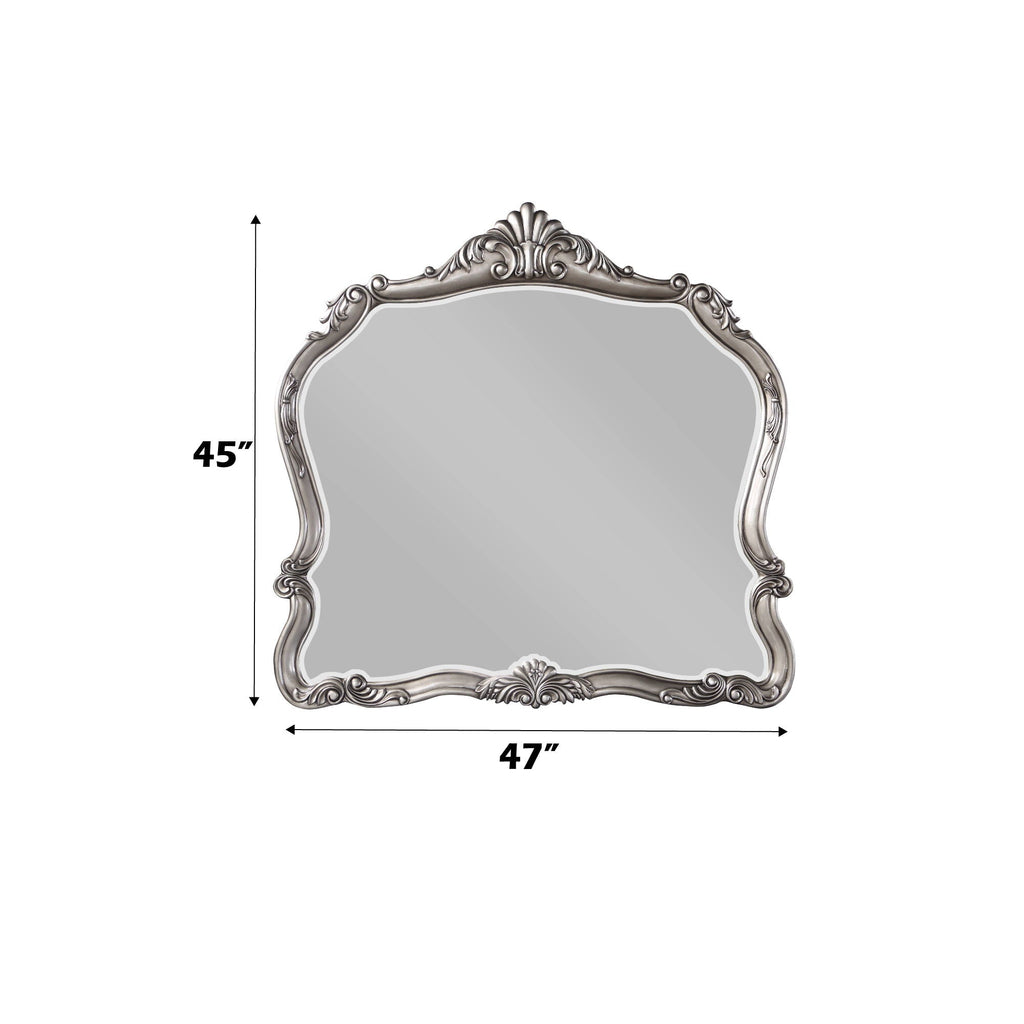 Antique Silver Mirror with Wood Frame - Ariadne Collection