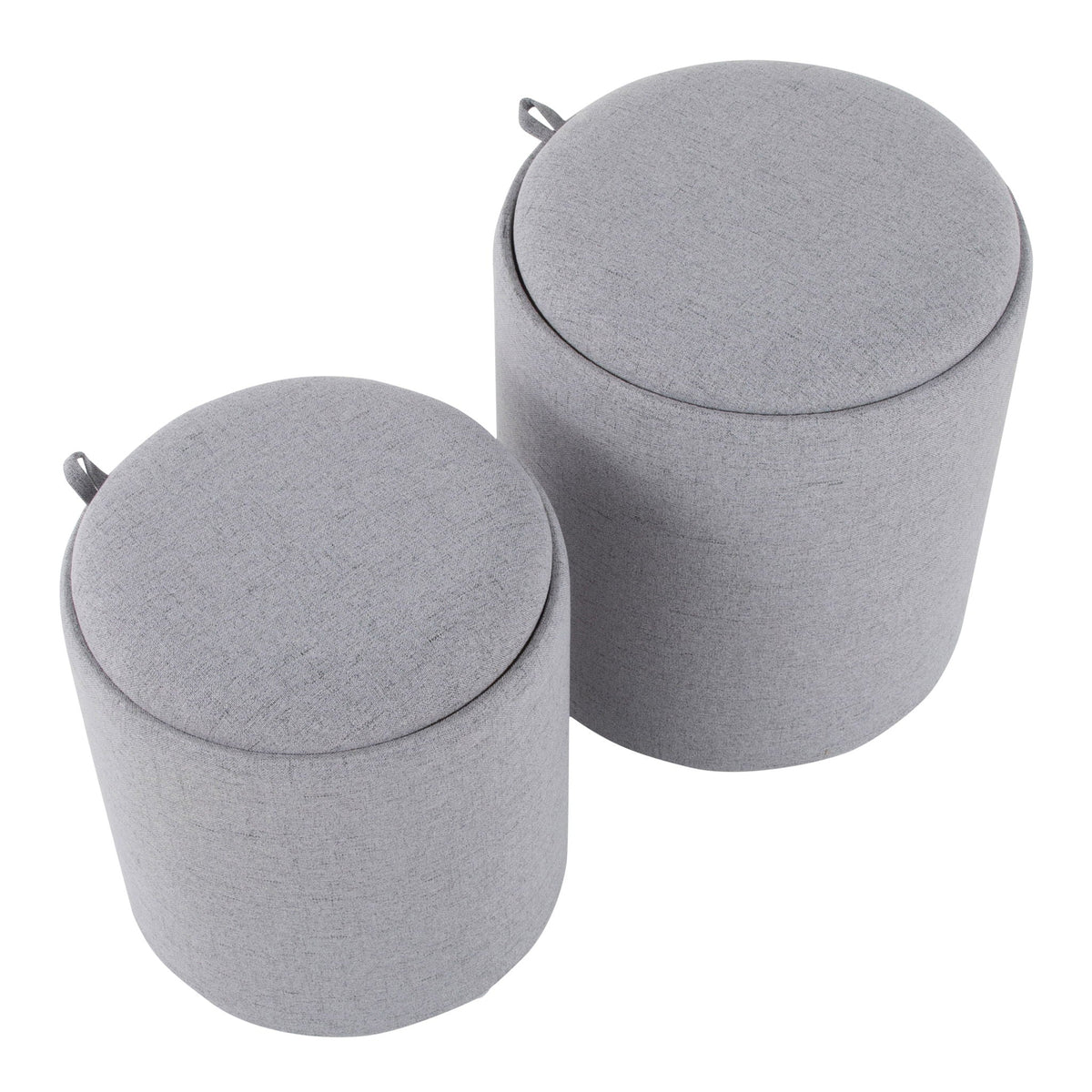 Contemporary Nesting Ottoman Set with Flip Tray Top - Multiple Colors