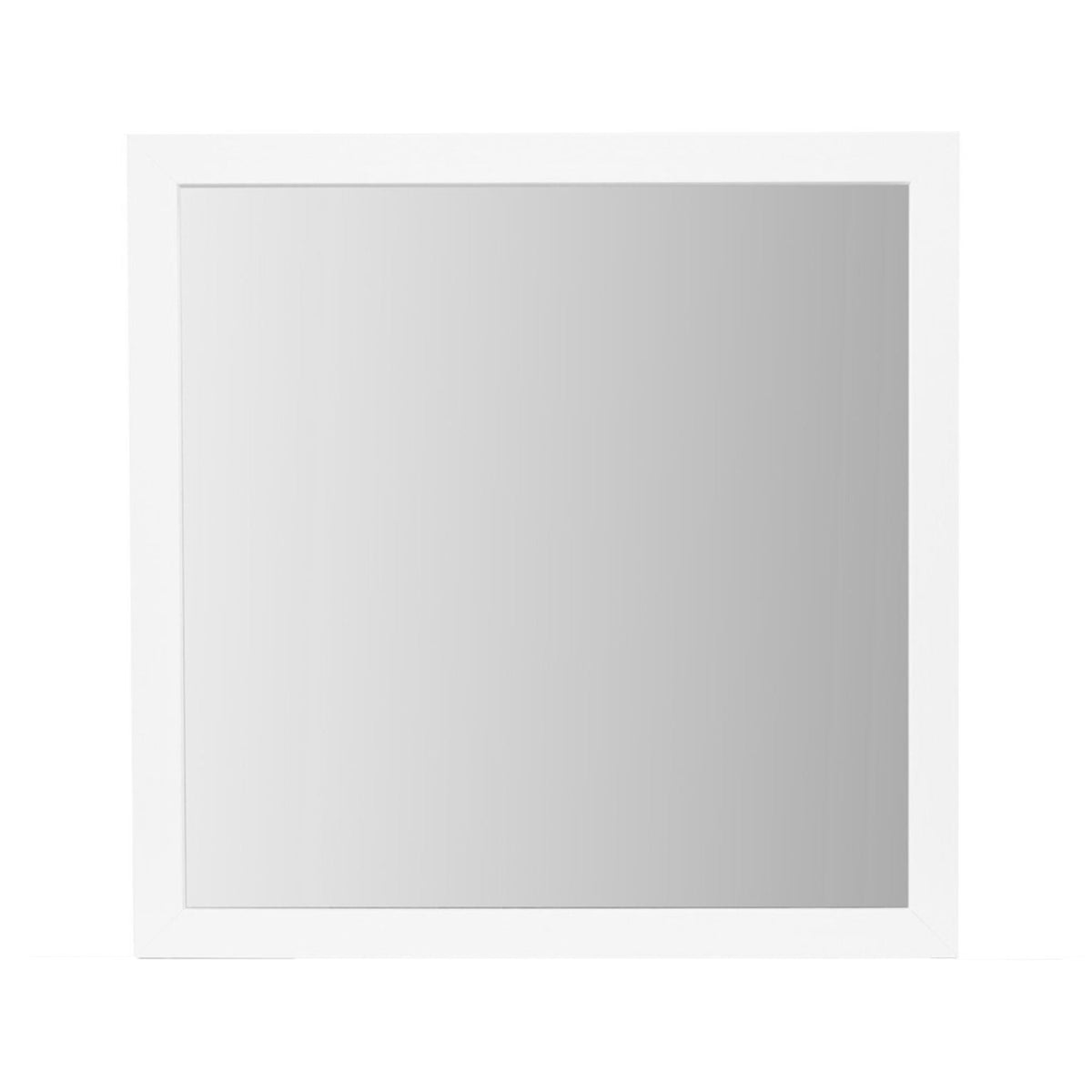 White Mirror with Sleek Design and Acrylic Hardware - 39.56" W