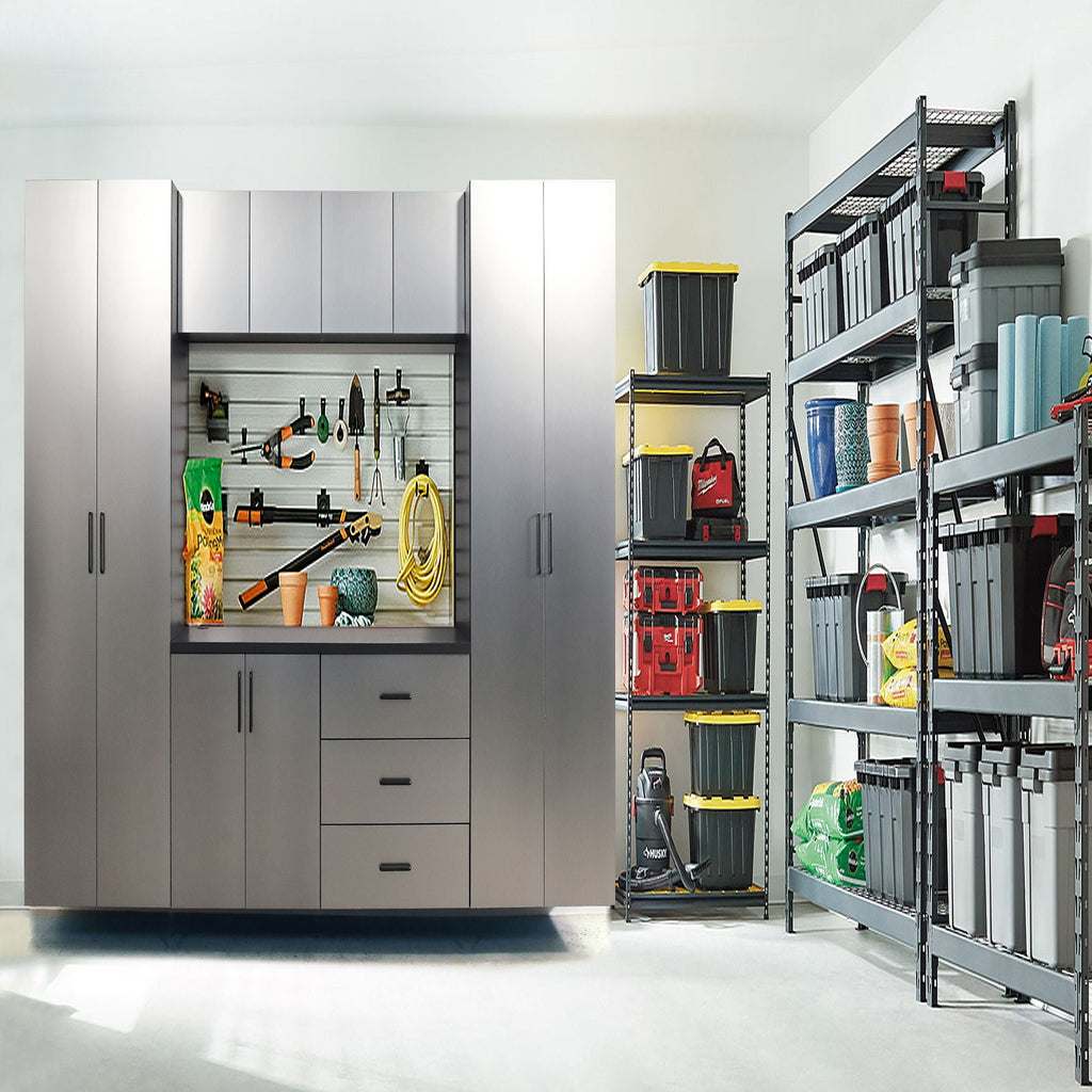 Astro Series Garage Cabinet Set with Soft Closing Drawers - Metallic Gray