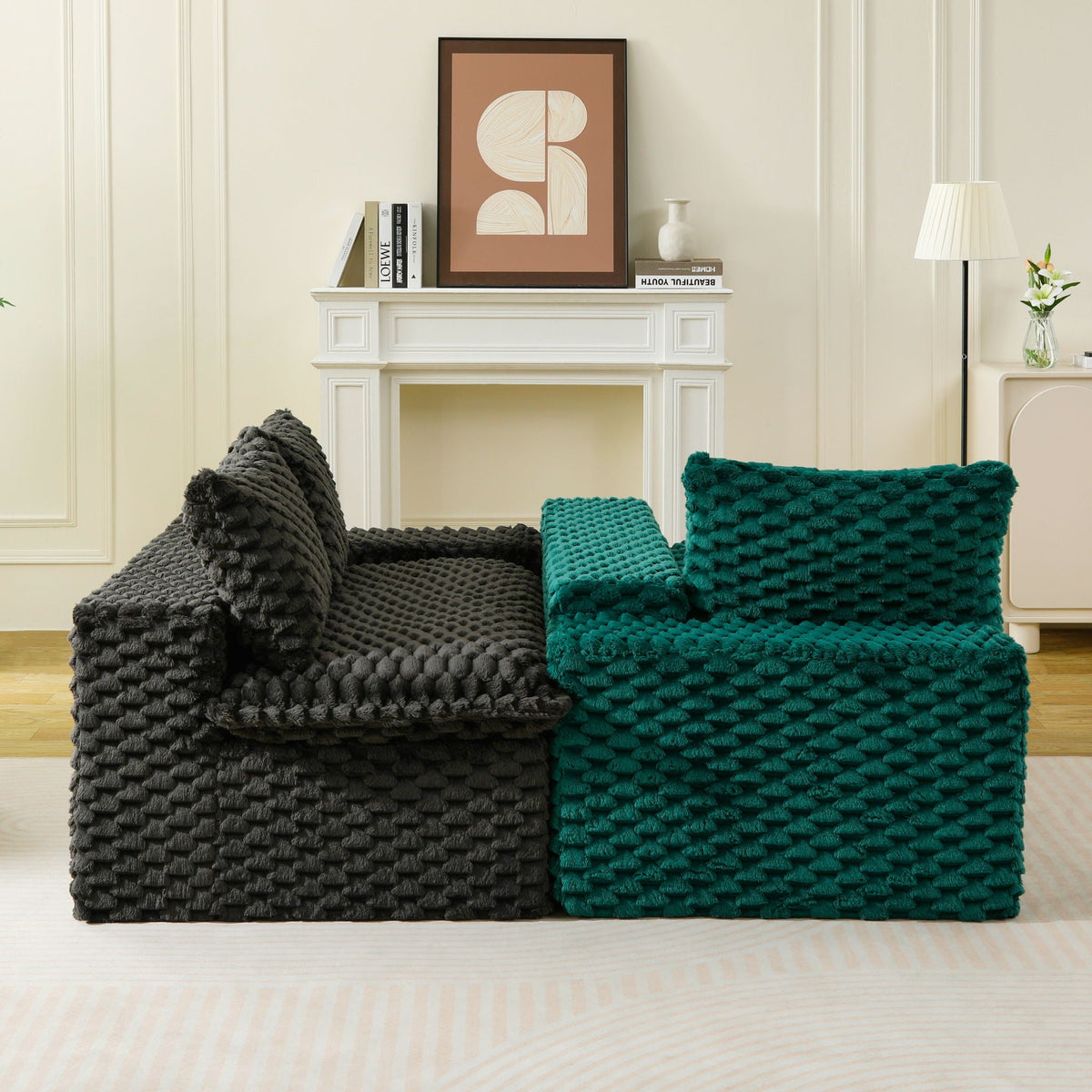 Multifunctional Stationary Sofa with Adjustable Layout - Choice of Color