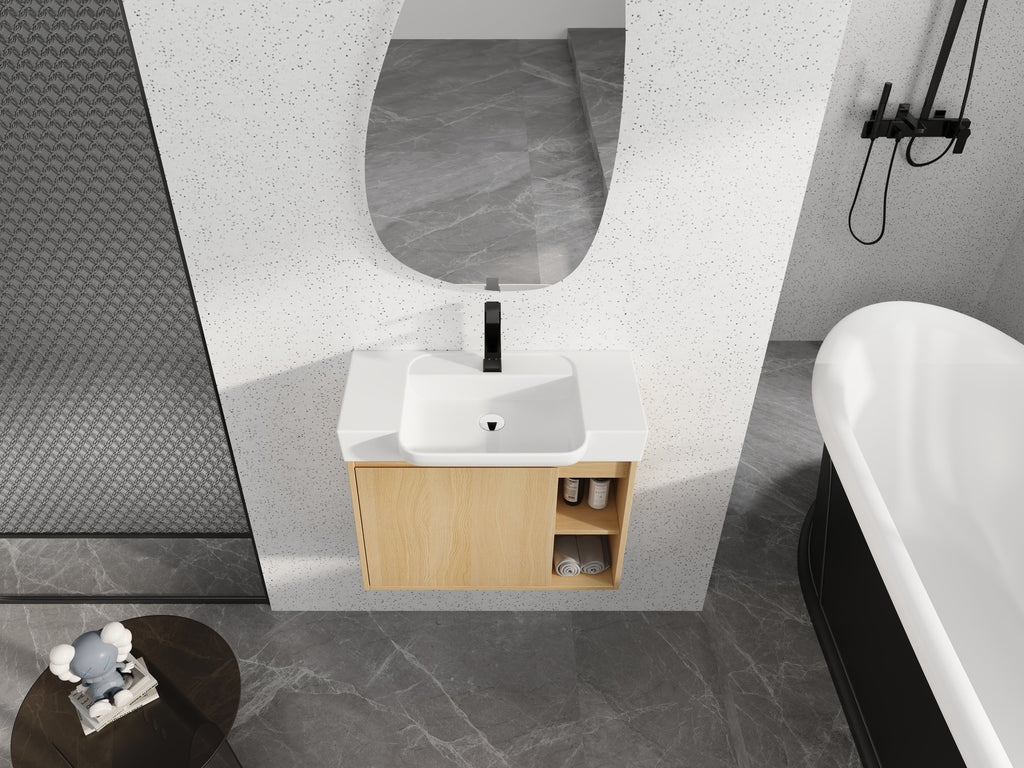 28'' Wall-Mounted Bathroom Vanity with Soft-Close Hinges - Multiple Finishes