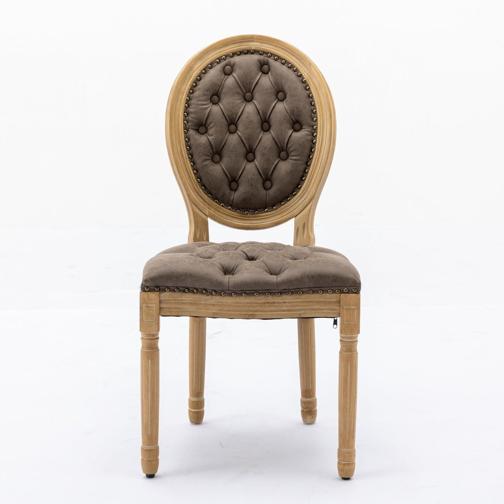 French Style Solid Wood Dining Chair with Nailhead Trim - Multiple Colors