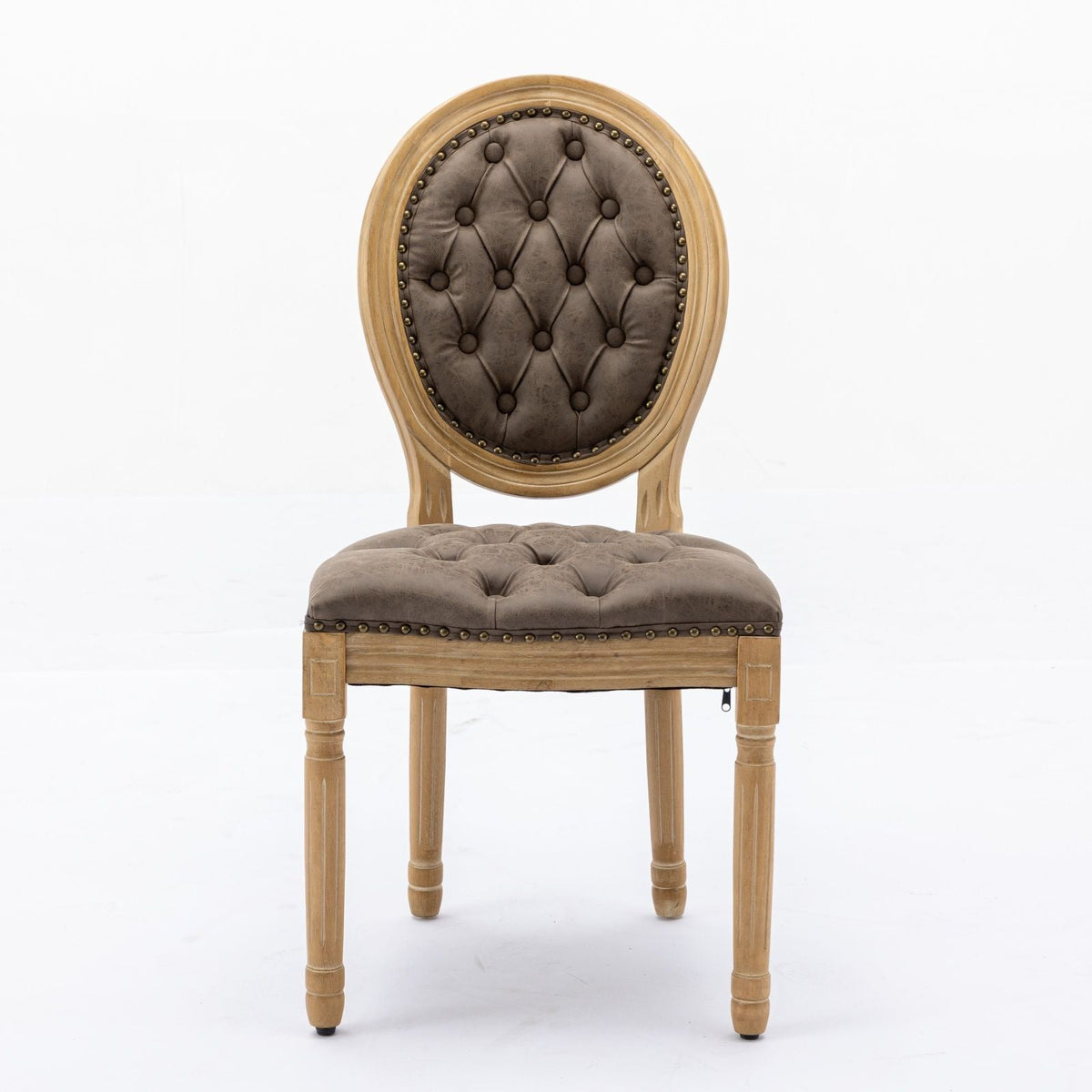 French Style Solid Wood Dining Chair with Nailhead Trim - Multiple Colors