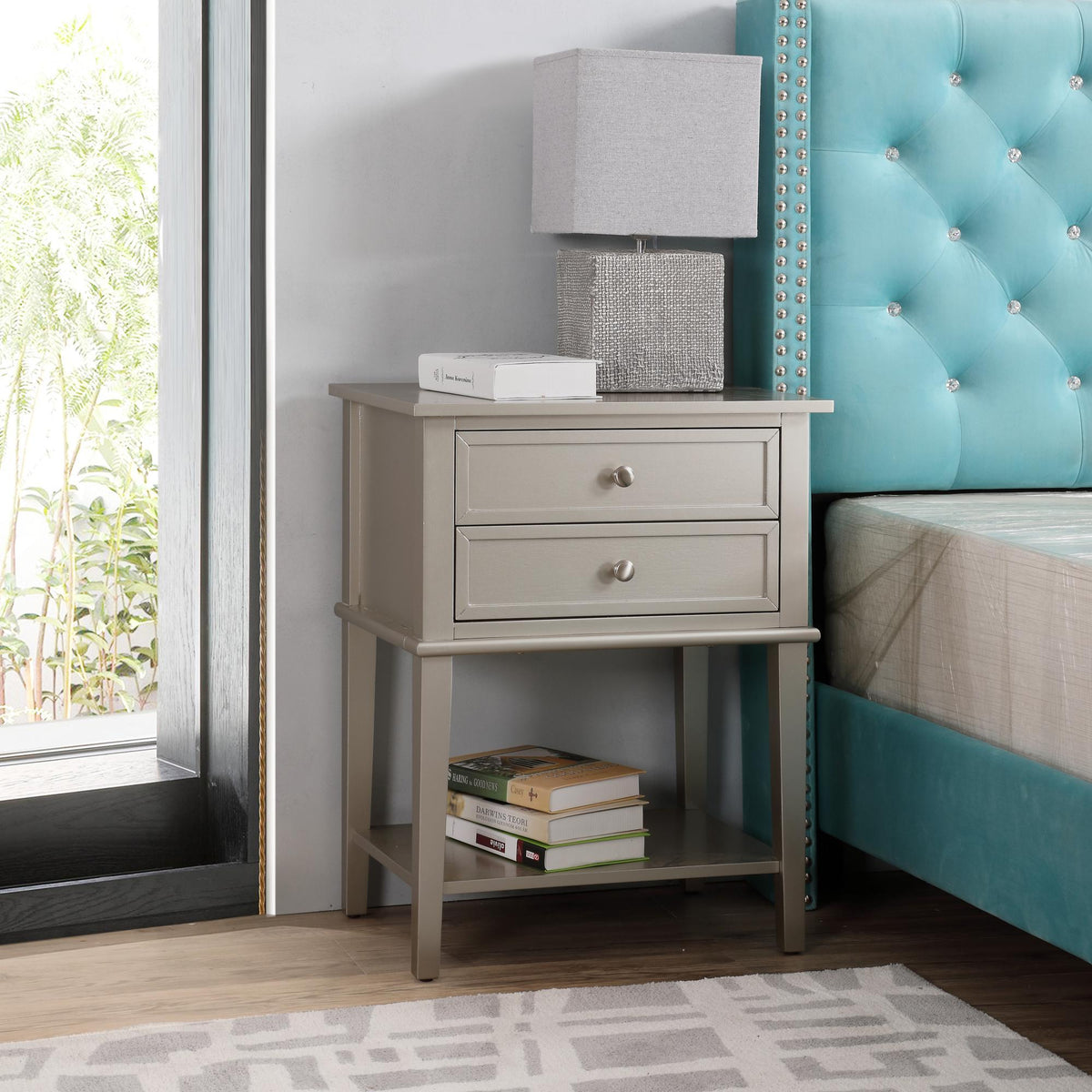 Vibrant Contemporary Nightstand with Smooth Drawer Glides - Multiple Colors