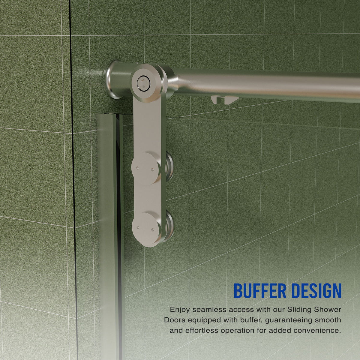 Pearl Silver Sliding Frameless Shower Door with Easy Clean Tempered Glass